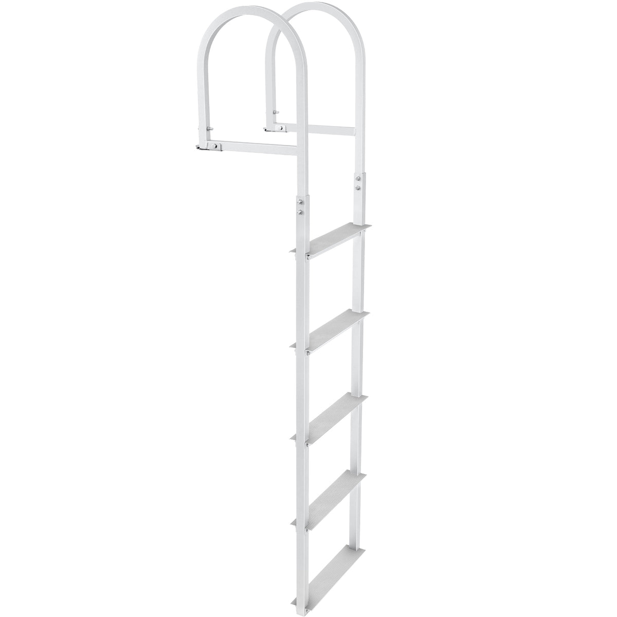Dock Ladder, Removable 5 Steps, 500 lbs Load Capacity, Aluminum Alloy Pontoon Boat Ladder with 3.1'' Wide Step & Nonslip Rubber Mat, Easy to Install for Ship/Lake/Pool/Marine Boarding