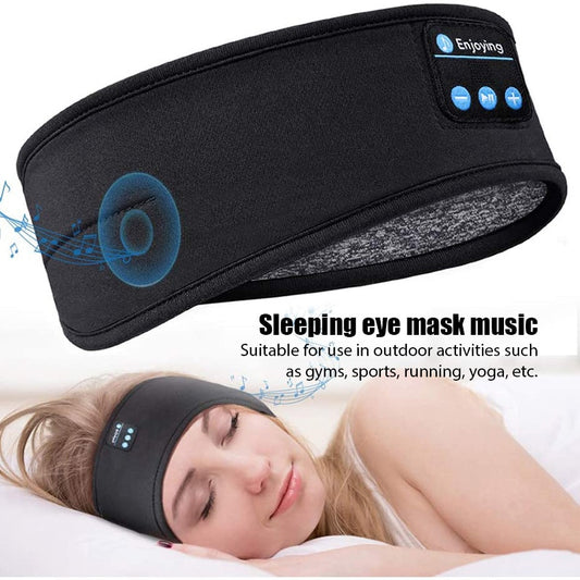 Wireless Bluetooth Sleeping Headphones Headband Thin Soft Elastic Comfortable Music Ear Phones Eye Mask For Side Sleeper Sports - Eloy Royal