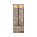 39.4' Tall Light Brown Resin Water Fountain with LED Lights, Double Textured Surface, Indoor/Outdoor Decor