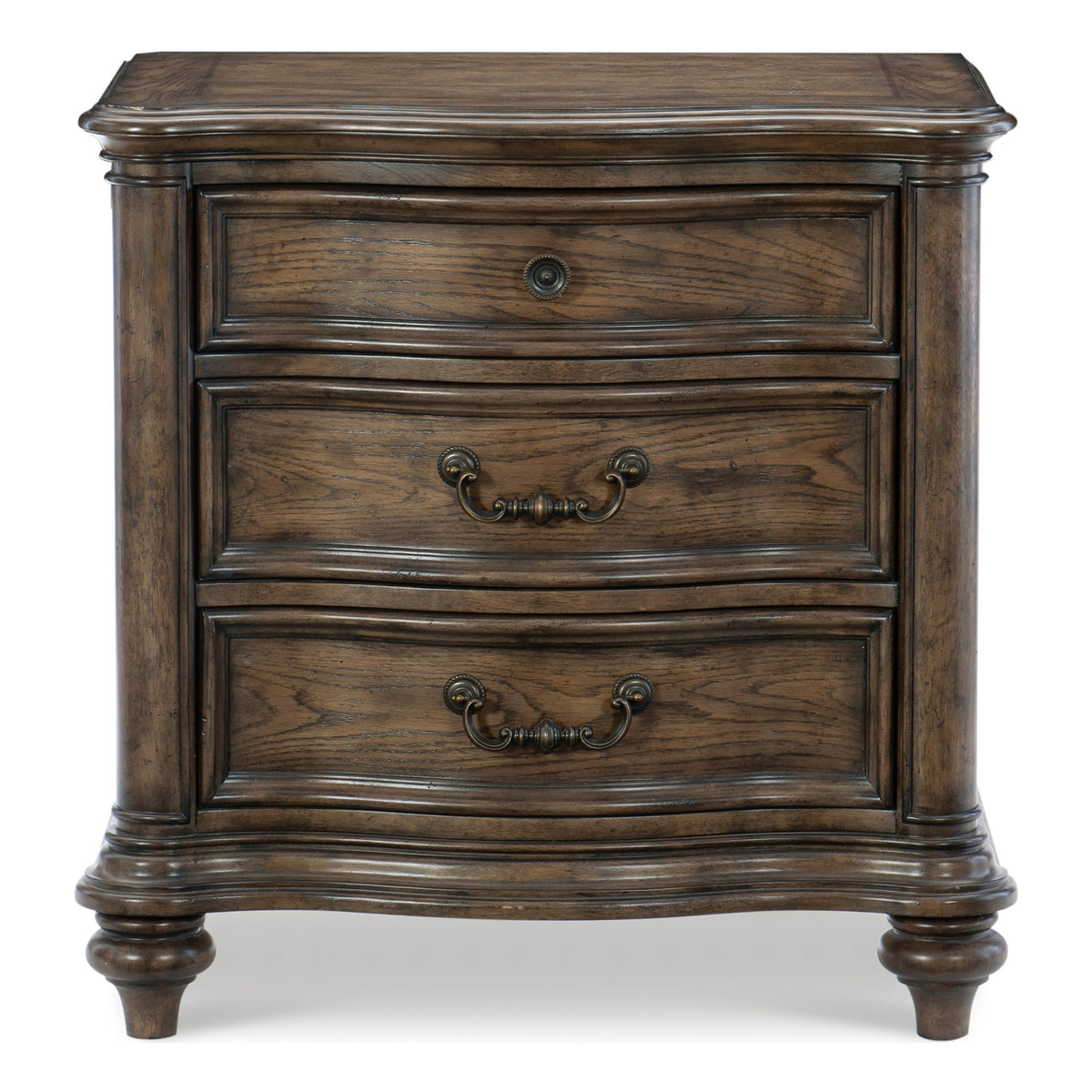 Nightstands Bedroom Engineered Wood Traditional Set of 2 Brown Oak
