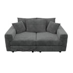82.7 'Plush Corduroy 3-Seat Sofa,Modern Comfy Upholstered Sofa Cloud Couch,Deep Seat Couches with Soft Pillows and 2 Ottomans,Convertible Sofa Lounge Chair,for Living Room,Apartment,Office,Grey - Eloy Royal