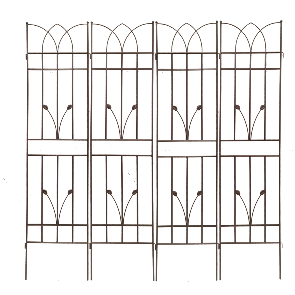 4 Pack Metal Garden Trellis 71' x 17.7' Rustproof Trellis for Climbing Plants Outdoor Flower Support Brown Iron