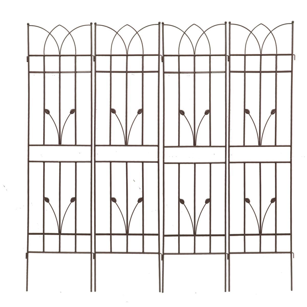 4 Pack Metal Garden Trellis 71' x 17.7' Rustproof Trellis for Climbing Plants Outdoor Flower Support Brown Iron
