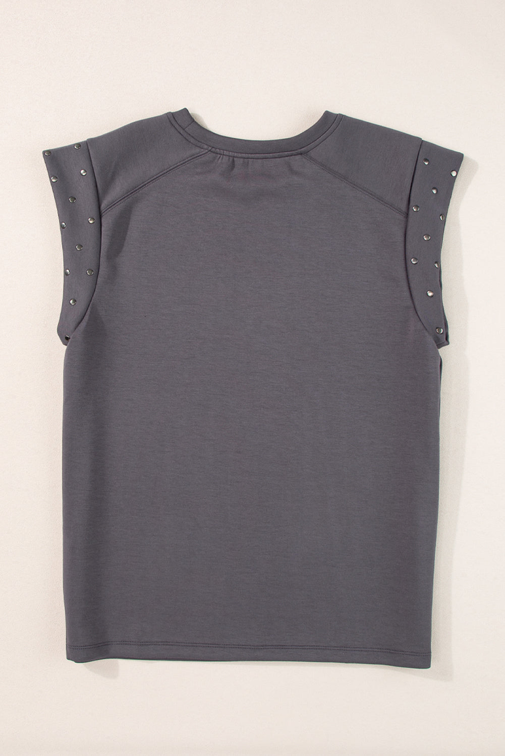 Dark Grey Casual Studded Round Neck T Shirt - Eloy Royal