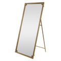 Antique Gold Full Length Mirror with Stand, 70.1'x31.9' Floor Standing Dressing Mirror for Bedroom Living Room, MDF+Iron Frame
