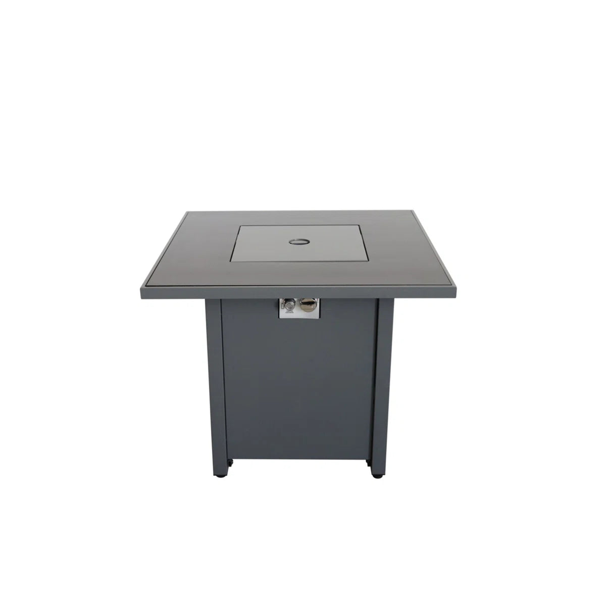 Elegant 30' Powder-Coated Metal Fire Pit with Smoked Glass Surface for Outdoor Warmth