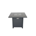 Contemporary 30' Powdercoated Metal Fire Pit with Smoked Glass Top, Grey, Steel