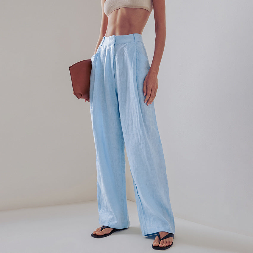 Minimalist Long Sleeve Shirt And Trousers Two-piece Set