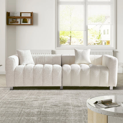 83.46 in in Premium Velvet Sofa 3-Seater Loveseat with Modern Bubble Upholstered
