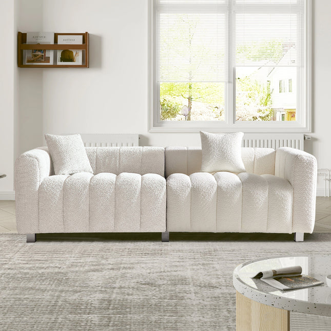 83.46 in in Premium Velvet Sofa 3-Seater Loveseat with Modern Bubble Upholstered