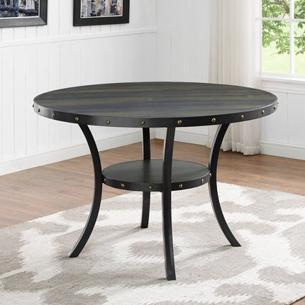 Biony Dining Collection Espresso Wood Railhead Dining Table