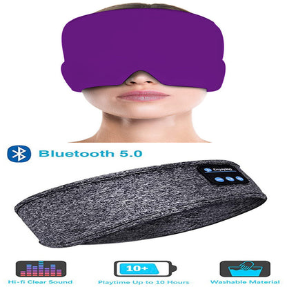 Wireless Bluetooth Sleeping Headphones Headband Thin Soft Elastic Comfortable Music Ear Phones Eye Mask For Side Sleeper Sports - Eloy Royal