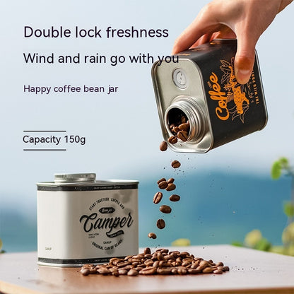 Coffee Bean Sealed Cans Outdoor Camping Tinplate Box Food Grade Packaging Storage Fresh-keeping Breathing Iron Cans - Eloy Royal