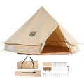 Canvas Bell Tent, 4 Seasons 5 m/16.4 ft Yurt Tent, Canvas Tent for Camping with Stove Jack, Breathable Tent Holds up to 8 People, Family Camping Outdoor Hunting Party