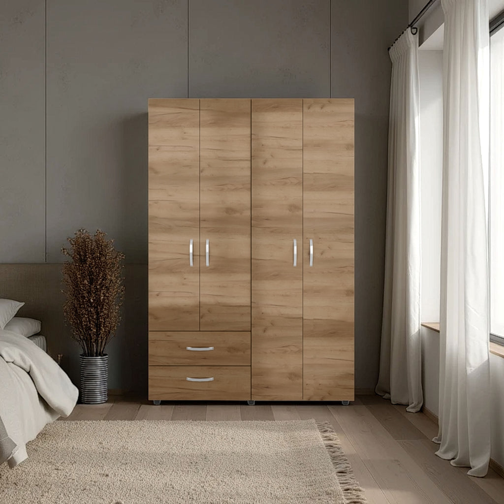 Fifty Modern 2-Door Wardrobe with Shelves and Drawers
