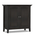 Amherst 2 Door Storage Cabinet in Hickory Brown Finish with Solid Wood Craftsmanship and Adjustable Shelving
