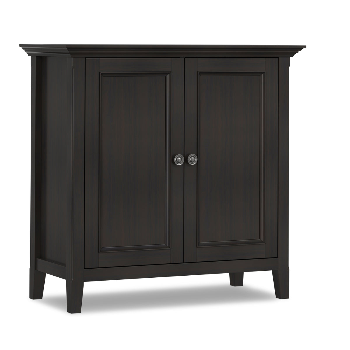 Amherst 2 Door Storage Cabinet in Hickory Brown Finish with Solid Wood Craftsmanship and Adjustable Shelving