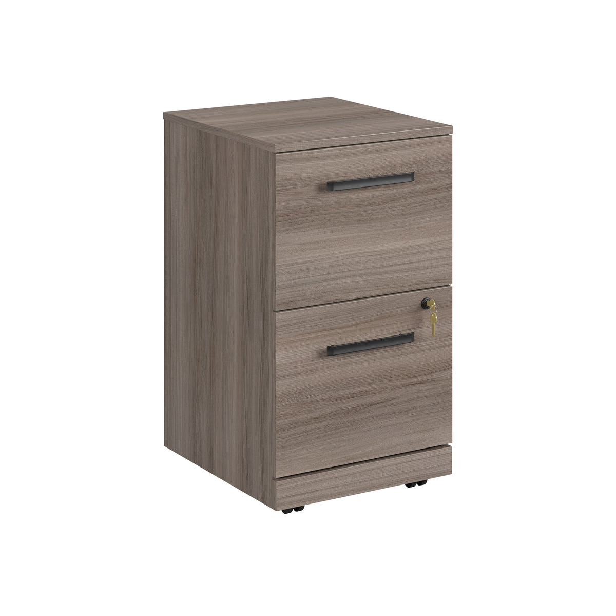 2-Drawer Mobile Pedestal, Brown finish