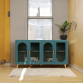 Odette antique blue reeded-glass TV stand