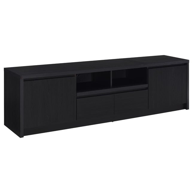 Sloat Black 2-Door TV Stand Media Console with Scratch-Resistant Finish, Engineered Wood, 78-Inch Wide