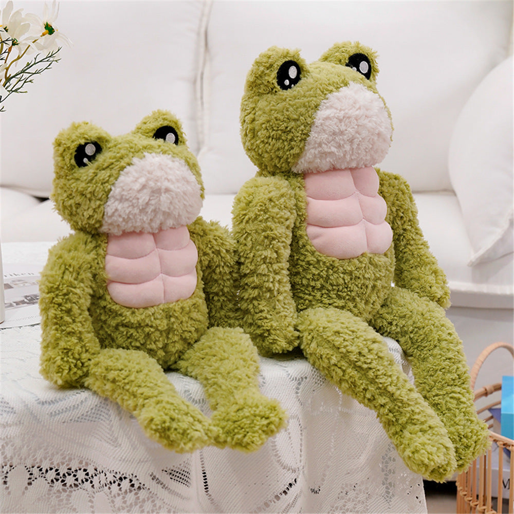 Hairy Muscle Frog Plush Toy Simulation Doll For Children