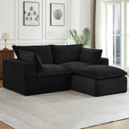 Cloud Sectional Couches for Living Room, Convertible L-Shape Couch with Ottoman