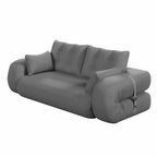 Human Dog Bed, Lazy Sofa Couch, 78.7 ' Multi-Functional Foldable Sofa Bed, 3-in-1 Teddy Fabric Foam-Filled Sleeper Sofa Bed for Living Room,Guest Bed,Playroom,Grey