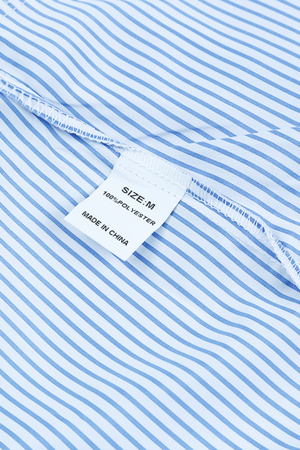 Light Blue Striped Casual Shirred Cuffs Shirt - Eloy Royal