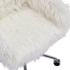 HengMing Modern Faux fur home office chair, fluffy chair for girls, makeup vanity Chair - Eloy Royal