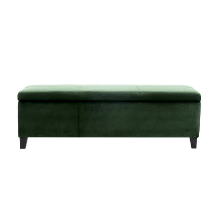 Indoor Forest Green Storage Ottoman Bench - 51.25''L Upholstered Entryway Bench with Hidden Storage, 300lbs Weight Capacity for Living Room, Bedroom & Hallway