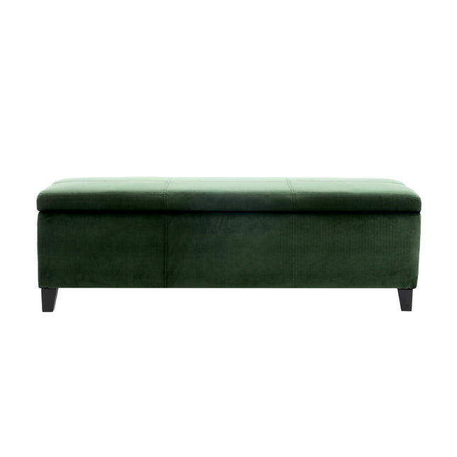 Indoor Forest Green Storage Ottoman Bench - 51.25''L Upholstered Entryway Bench with Hidden Storage, 300lbs Weight Capacity for Living Room, Bedroom & Hallway