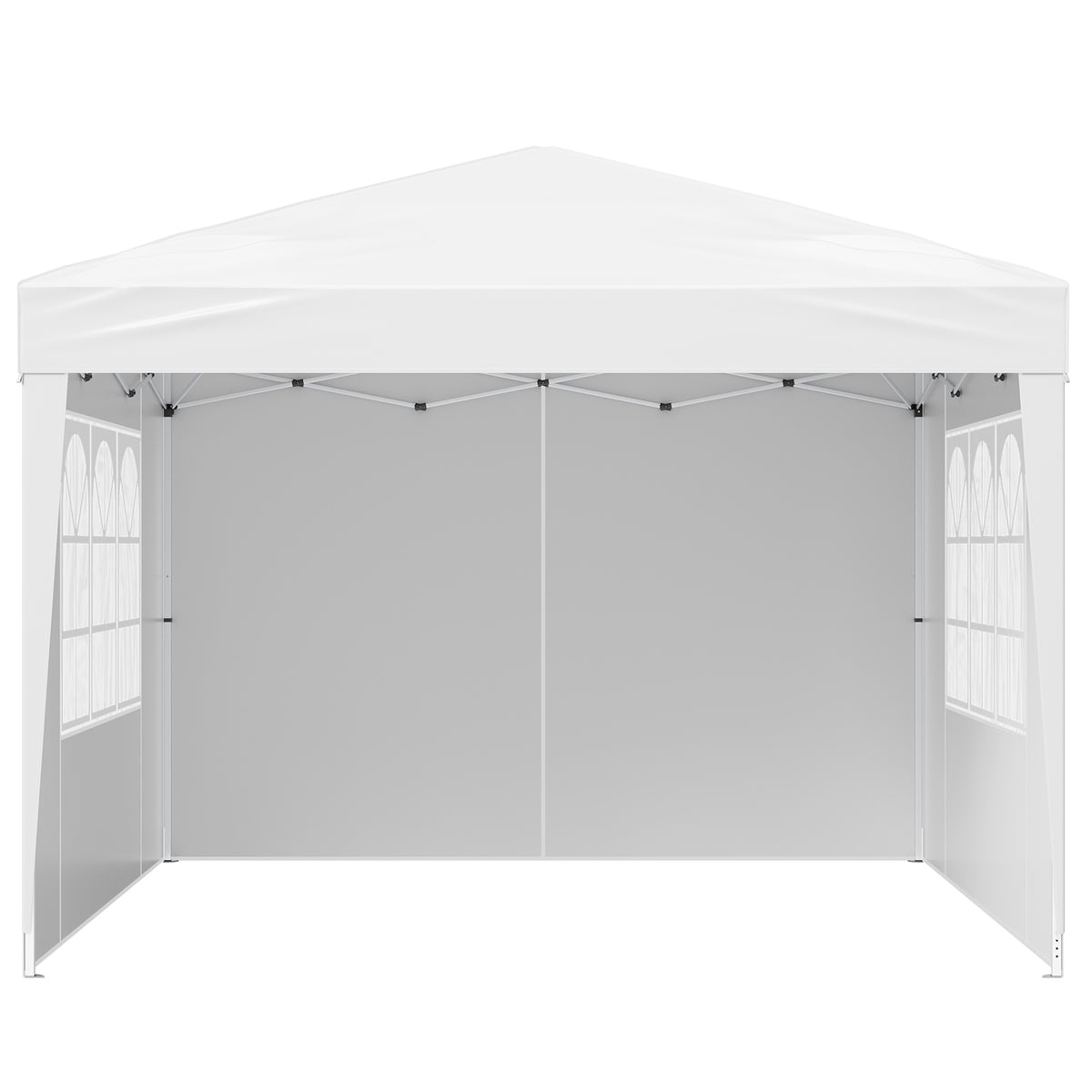 Pop Up Canopy, 10 x 10 FT Instant Canopy Portable Gazebo with 3 Sidewalls & 2 Ventilated Windows, Height Adjustable Pop-Up Outdoor Shelter Tent for Events, Patio, Backyard, Party, Parking