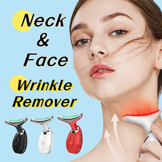 Neck Face Beauty Device Colorful LED Photon Therapy Skin Tighten Reduce Double Chin Anti Wrinkle Remove Lifting Massager - Eloy Royal