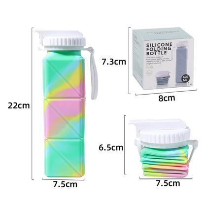 Foldable Water Bottle Sports Cup Portable Silicone Folding Cups Food Grade Cup Retractable Outdoor Travel Running Riding Camping - Eloy Royal