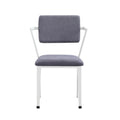 Metal Frame Office Chair with Padded Cushion, Gray and White