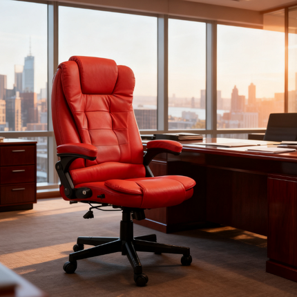 Heated Reclining Computer Chair with 6 Vibration Points,Massage Office Chair,Armrest and Remote