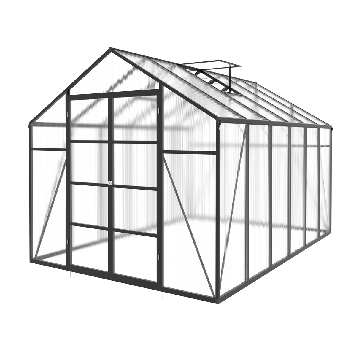 Newly marketed Gain height windproofaluminum greenhouse 10 x 12 FT Polycarbonate Greenhouse Raised Base and Anchor Aluminum Heavy Duty Walk-in Greenhouses for Outdoor Backyard in All Season