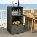 Two-Shelf Towel Storage Rack,Rattan Wicker Storage Organizer,Beachfront Towel Storage Rack