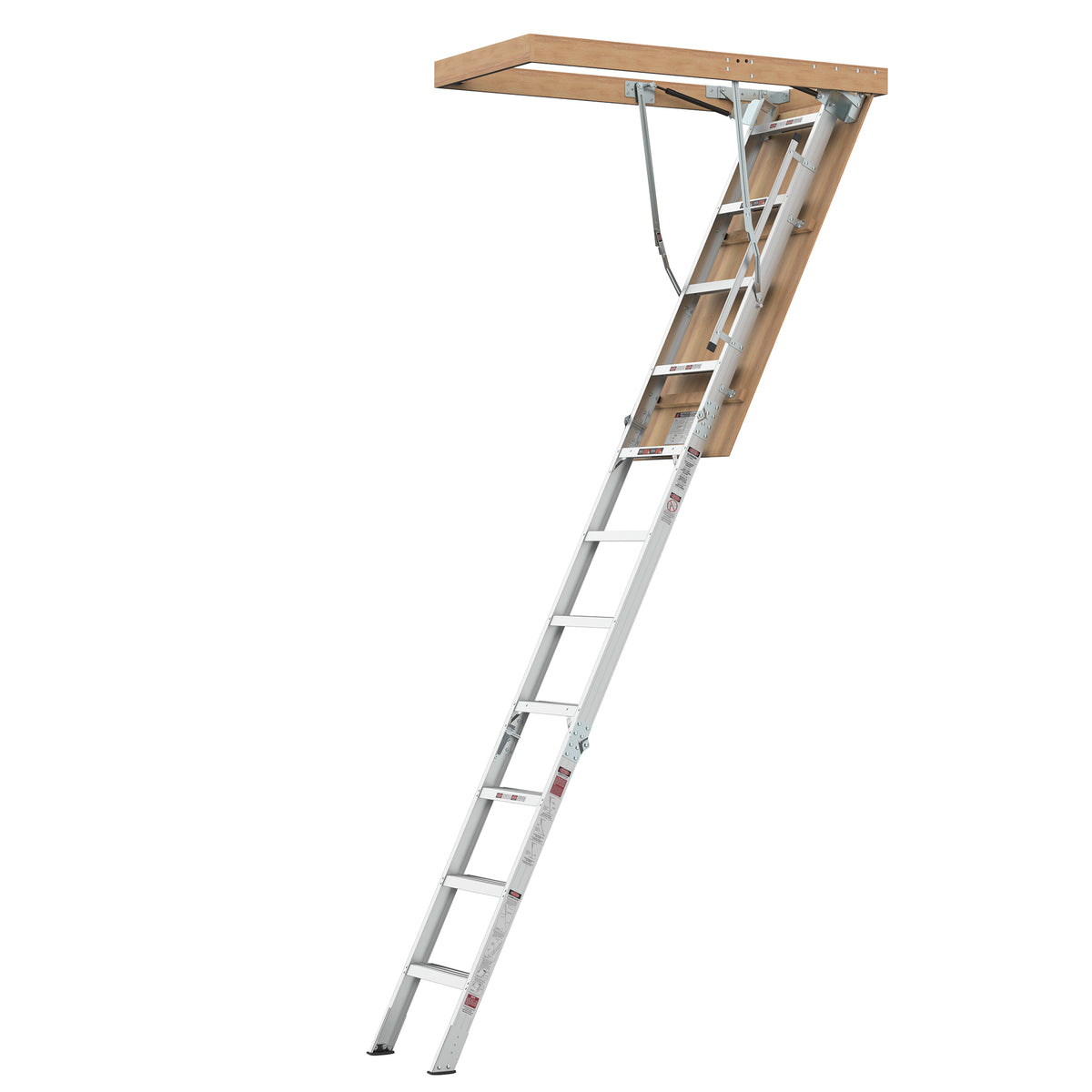 Household Aluminum Attic Ladder 25' x 54' ,350lbs Capacity, 7-10 ft Ceiling Height