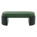 Modern Green & Black PU Upholstered Dining Bench with Rubber & Plywood Frame, 48.03' L, 250 lbs Capacity
