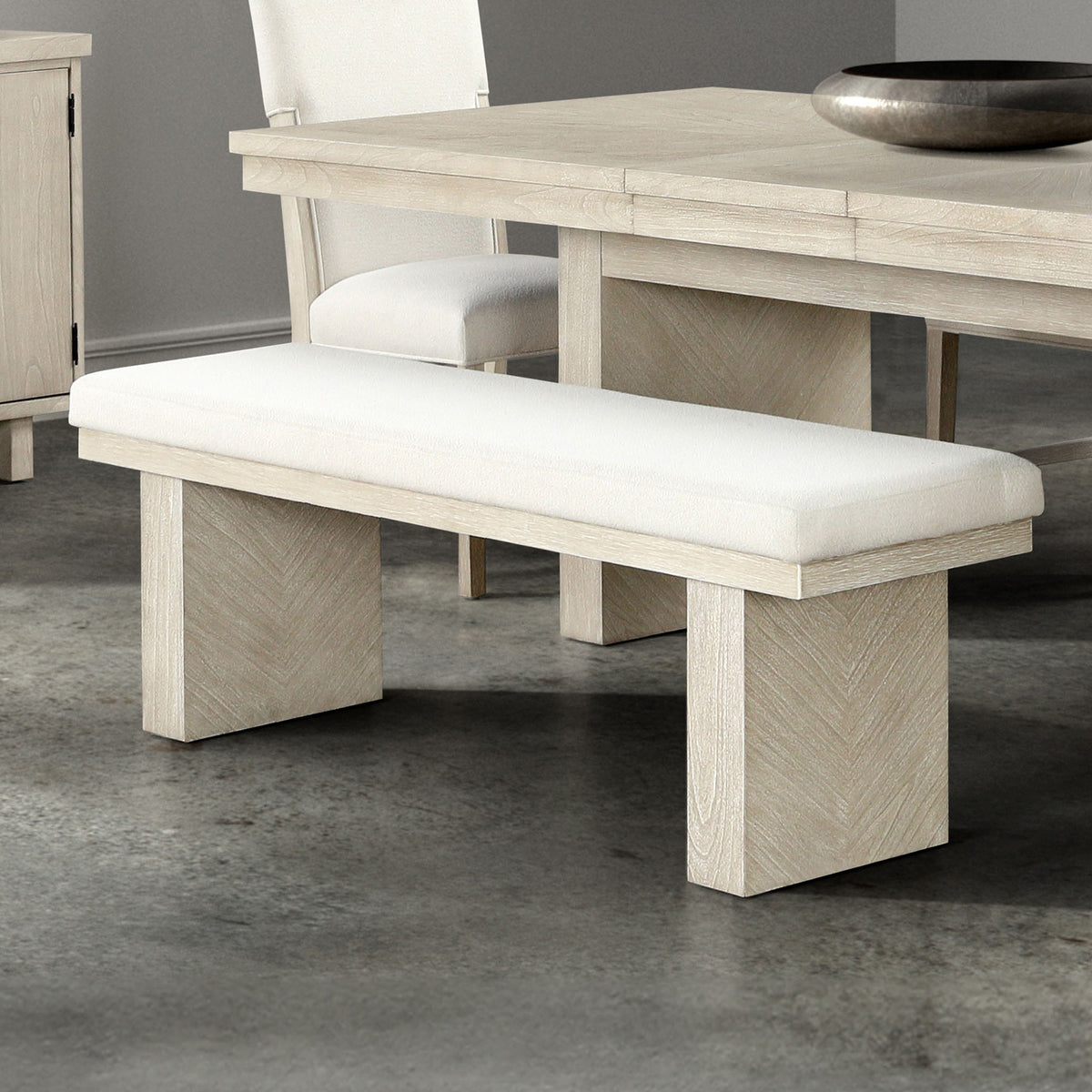 Modern Farmhouse Design 1pc Bench Plinth Base English Dovetail Natural Finish