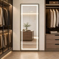 65' H x 21' W Black Framed Dimmable LED Full Length Mirror, Freestanding, Leaning or Wall-Mounted