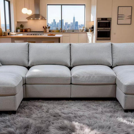 Sectional with Two Ottomans and Toss Pillows
