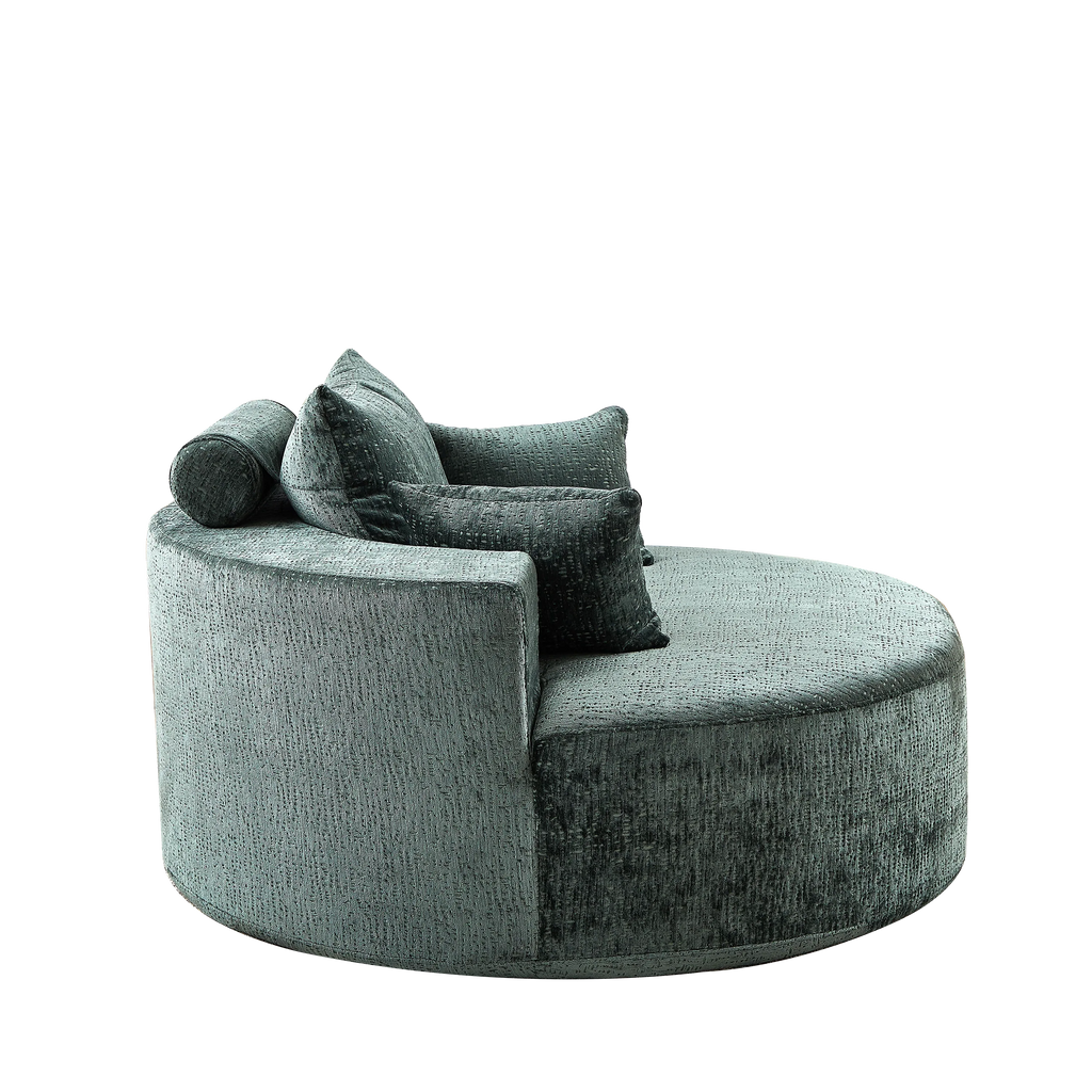 55'L Chenille Sponge single sofa,No Assembly Required,Fluffy Modern Sleeper Chair for Living room, Bedroom, Lounge and Projection Room(Not a swivel chair.) - Eloy Royal