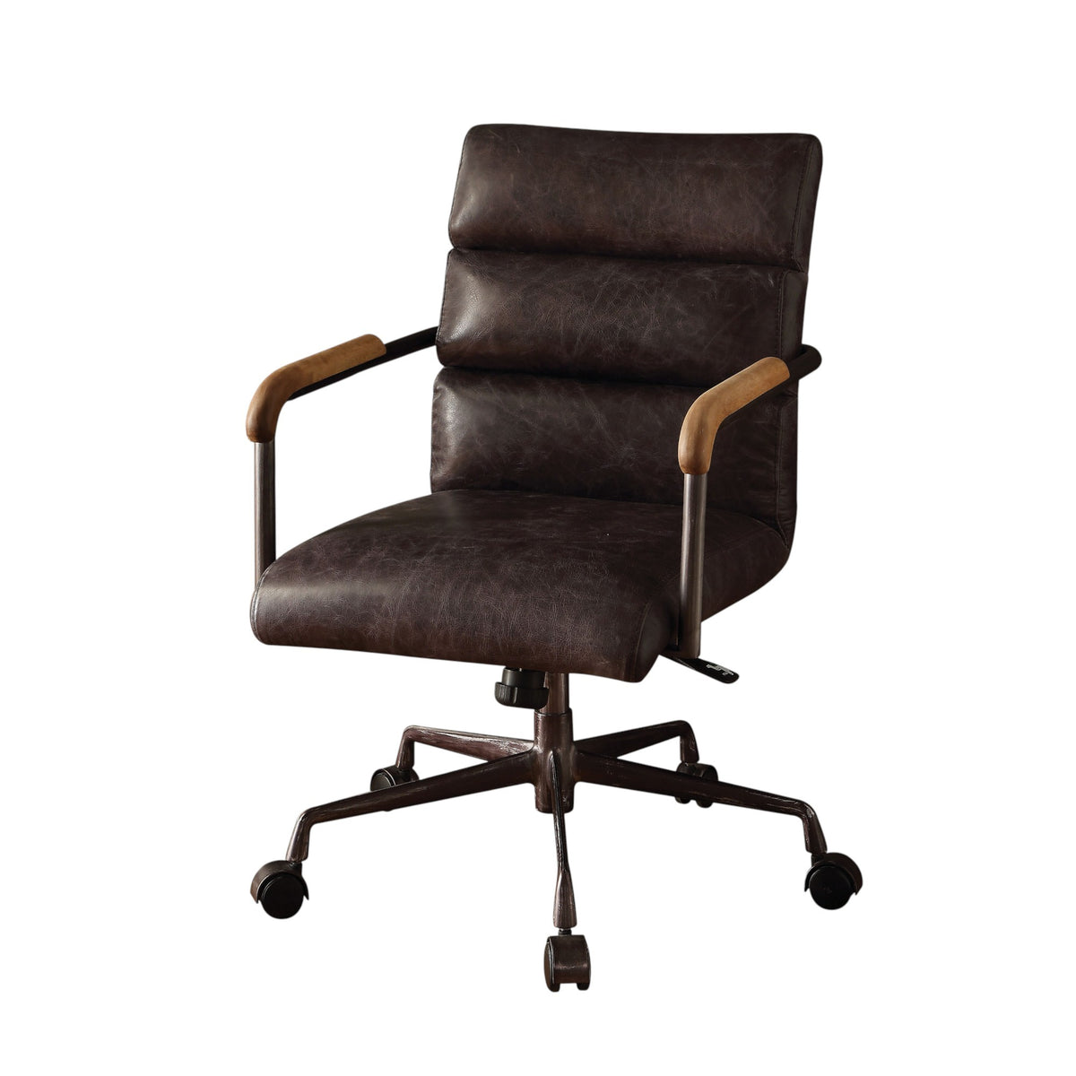 Harith Antique Slate Top Grain Leather Office Chair with Adjustable Height and Swivel Seat
