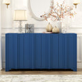 U_STYLE Sophisticated 4-Door Sideboard Adorned with Intricate Linear Accents and Luxurious Multi-Layered Pine Veneer Design Elements,Suitable for Living Rooms, Entrance and Study Rooms