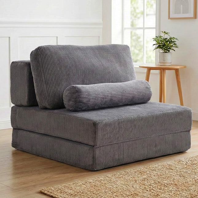 Foldable Castle Sofa Modular PlayCouchfor Living Room & Bedroom Instant Expansion Comfortable &Creative Design Furniture Seater with One Middle Seat,Dark-Gret.