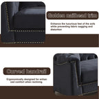 {Video] Classic Modern Style Sofa, 62-inch Chesterfield Classic Rolled Arm Tucked-in Nailhead Decor Cloud Two-Seater Velvet Sofa, Luxury Double Sofa Suitable for Living Room, Bedroom, Apartment, - Eloy Royal