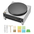 Electric Crepe Maker, 16-Inch Commercial Crepe Machine, 1700W Flat Plate Crepe Griddle, Nonstick Stainless Steel Pancake Making Machine, Desktop Circular Cereals Pancake Stove with Temp Control