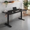 55' W Electric Standing Desk, Heigh Adjustable Sit-to-Stand Desk with 3 Memory Presets and Dual Accessory Hooks, Black